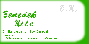 benedek mile business card